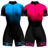 Macaquinho Ciclismo Roupa Feminino Ciclista Macacao Gel