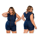Macaquinho Curto Feminino Jeans
