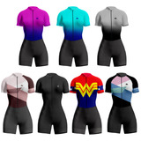 Macaquinho Gel Ciclismo Feminino Roupa Macaquinho Uv 
