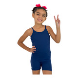Macaquinho Ginástica Infantil Feminino Fitness Lycra Esporte