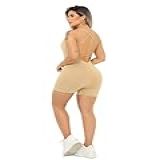 Macaquinho Macacão Esportivo Fitness Alcinha Liso Em Suplex Academia Treino Nude M 