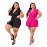 Macaquinho Plus Size Alfaiataria