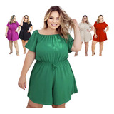 Macaquinho Plus Size Vestido Feminino Duna