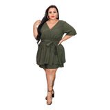 Macaquinho Vestido Plus Size