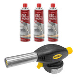 Maçarico Portátil Para Solda 3 Spray Refil De Gás Butano
