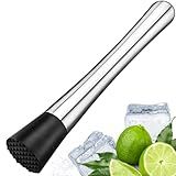 Macerador Profissional Para Caipirinha E Drinks - Aço Inox Com Base Em Nylon Antiderrapante - Utensílio De Bar Para Bartenders E Coquetelaria Doméstica