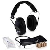Mack S Kit De Segurança Com Protetor Auricular Duplo Para Tiro Protetores De Ouvido Pretos Para Atiradores 5 Pares De Tampões De Ouvido De Espuma Ultramacia E óculos De Segurança Com Bolsa De