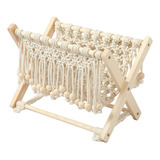 Macrame Magazine Rack Armazenamento De Registros De Revistas