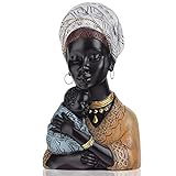 Mãe E Filho Africano Estatueta Esculturas