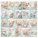 MAFELOE 40 Peças De Materiais Retrô Para Papel Decorativo Estético Kit De Diário De Lixo Colagem De Arte álbuns Cartões Scrapbook Artesanato Agrupamentos De Flores Série D