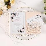 Maffily 50 Peças De Convite De Corte A Laser Triplo Com Envelope Folhas Internas Em Branco Cartões RSVP Convites De Casamento Personalizados Para Chá De Panela Aniversário De Quinze Anos Convites De