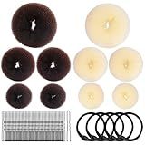 MAGDIY 10 Peças Para Fazer Coque De Cabelo Coque De Rosquinha Para Cabelo Longo Kit De Coque De Balé Com 5 Peças De Coque Bege E 5 Peças De Coque Marrom 2 Grandes 4 Médios 4 Pequenos 5 Faixas
