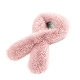 Magic Feier Gola De Pele Sintética De Inverno Elegante Feminino Cachecol Envoltório Gola De Proteção De Pescoço De Raposa Grossa E Aconchegante Rosa