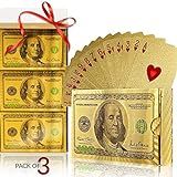 Magic Kiss Cartas De Baralho De Pôquer De Ouro E Prata à Prova D'água, Baralho De Plástico Para Presente (3 Baralhos Dourados)