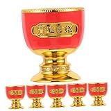 MAGICLULU 6 Unidades Oferecendo Taça De Vinho Xícara De Budismo Copo De Oração Mini Taça De Tigela De Prosperidade Xícara Zen Tigela De Borrar Taça Do Templo Do Copos Tibetano Altar Plástico