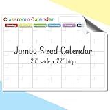 MAGNASHEET Calendário Magnético Jumbo Para Sala De Aula Apagável A Seco Para Professores 4 Painéis 71 X 56 Cm Superfície De Escrita Premium Apagada Completa Sem Manchas 