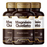 Magnésio Quelato 500mg Melfort 180 Cápsulas Sem Sabor Em Frasco