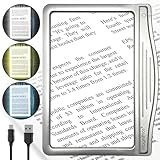 MagniPros 5x Lupa Grande De Página LED Ultra Brilhante Com Lente Antirreflexo E 3 Modos De Cores Contínuas Para Aliviar A Tensão Ocular - Ideal Para Ler Impressões Pequenas- Baixa Visão
