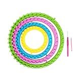 MAHITOI Conjunto De Tear Longo 4 Tamanhos E Cores Variados Alfinetes De âncora Cobertor De Bebê De Malha Chapéu Meia Xale Luva Cachecol Inclui Um Gancho De Fio E Uma Agulha Uma Ferramenta De Kit De Artesanato Para Brindes Lembranças Presentes
