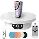 Maieray Suporte Giratório Motorizado De Controle Remoto Para Copo De Glitter Epóxi Espátula De Exibição De Copo Toca Discos Rotativos Elétricos 360 Para Exibição De Joias De Artesanato Susan