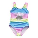 Maiô Biquíni Princesa Sereia Ariel Colorido Tie dye Infantil