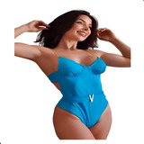 Maio Body Feminino Elegante Moda Praia Verão Com Decote