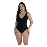 Maiô Body Feminino Moda Praia Liso Com Bojo