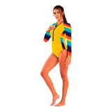 Maiô Com Zípper Manga Longa Surf Envio Full