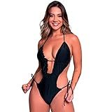 Maiô Feminino Bella Fiore Levanta Bumbum Liso Moda Praia Engana Mamãe Bojo Verão Tamanho M Cor Preto Gênero Feminino