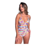 Maiô Feminino Estampado Lycra Verão Moda Praia Costa Nua