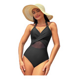 Maiô Feminino Uma Peça No Verão Surf Sexy Mesh Beach Bikini