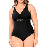Maio Modelador Plus Size Sem Bojo Alças Largas Banho De Mar