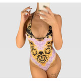 Maiô Sexy Importado 2020 Varleinsar Lilás E Dourado Show 