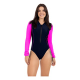 Maiô Surf Manga Longa Luvinha Com Zipper Envio Full