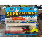 Majorette Super Tandems 322 Truck Flatbed Trailer Crane