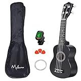 Makanu Ukulele Acústico Soprano Capa 3 Paletas Afinador Preto