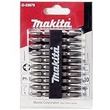 MAKITA CONJUNTO PONTA BITS PHILLIPS 10 PECAS 65MM PH2 DUPLO D 34366