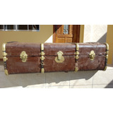 Mala Antiga Baú Anos 50 60 Madeira