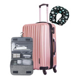 Mala Bordo P Com 4 Rodas 360 Frasqueira De Mão Viagem Kit