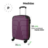 Mala De Bordo Para Viagem 10kg Com Rodas Dupla 360 P Cor Vinho 8116