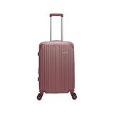 Mala Média De Viagem Expansiva Bagagem Embarque Rígida 4 Rodinhas Dupla 360 Abs Cor Rose Tamanho M