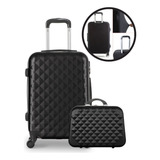 Mala Viagem De Bordo 10kg Rodinhas 360 Frasqueira P Kit Capa