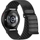 Maledan Pulseiras Esportivas De Nylon Macio Com Um Clique Para Samsung Galaxy Watch 7 Samsung Galaxy Watch 6 5 4 FE De 40 Mm E 44 Mm Galaxy Watch 6 4 Classic Pulseira Sem Lacunas De 20 Mm Preta