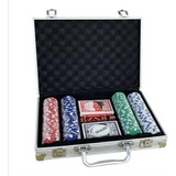 Maleta 200 Fichas Poker Aluminio Jogo Oficial Kit Baralho