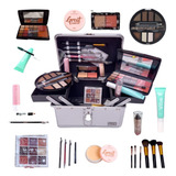 Maleta De Maquiagem 3d Jasmyne 58 Batons Sombra Pincel Blush