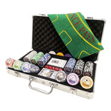 Maleta De Poker 300 Fichas Holográficas Brilhantes 11 5 Grs