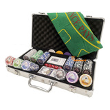 Maleta De Poker 300 Fichas Holográficas Brilhantes 11 5 Grs