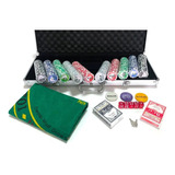 Maleta De Poker 500 Fichas Luxo Numeradas Kit Completo