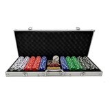Maleta De Poker Luxo 500 Fichas E 5 Dados Inclusos