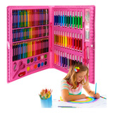 Maleta Escolar Estojo Pintura Infantil 150 Pç Giz Canetinhas